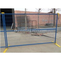 blue PVC coated Canada style temporary fence