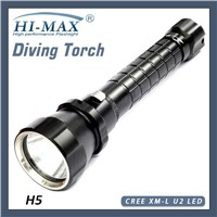 high performance cree xm-l U2 scuba diving photographic led flashlight
