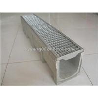 polymer concrete trench drain / drain system with gratings