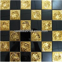 luxurious style metal mosaic tiles for wall decoration  suit for hall , hotel ec.