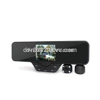 3.5 inch HD 1080P H.264 dual lens night visionrearview mirror dvr recorder car black box