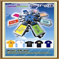 GW-850 8 color 8 station t-shirt screen printing machine