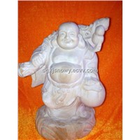 Wood handmade Buddha Statue decorative sculpture carved Figurine