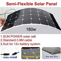 180w mono semi flexible solar panel with front side connection 0.9M cable TUV ISO