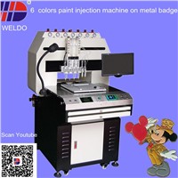 6 colors paint injection machine on metal badge