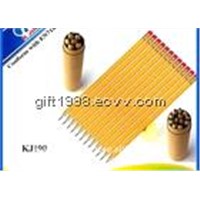 7" wooden 12 pcs HB pencils in paper tube with sharpener
