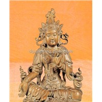Art Vintage Hand Carved Antique Figure Painted wooden sculpture Avalokitesvara