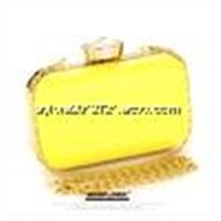 Beautiful quality cluthes with long chains Colorful hardcase clutch bags with diamonds decoration