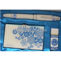 Blue and white porcelain usb flash disk and wirless mouse gifts kit