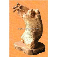 Chinese tradition Figure Wood Carving Sculpture