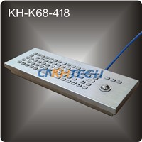 Desktop Stainless Steel PC Keyboard with Trackball