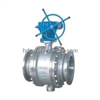 Flange Gear Floating Ball Valve with 150 to 1,500lbs Pressure