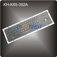 Metal trackball Keyboard, 65 Keys panel mount industrial keyboard