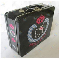 Metalp portable lunch box,tinplate portable box,hand pull tin box