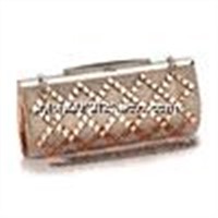 New popular element glass drill clutch women messenger hand bags with champagne color in small size