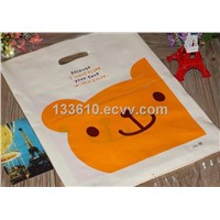 PE gift bags/ plastic shopping bags with die cut handle