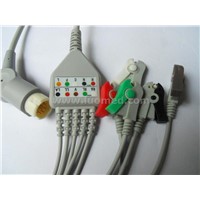 Philips 12pin One-piece 5-lead ECG cable and leadwire AHA clip