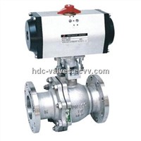 Pneumatic floating ball valve with soft seal