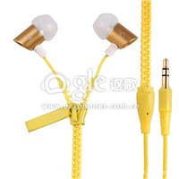 Stylish quality zipper earphones 3.5mm jack