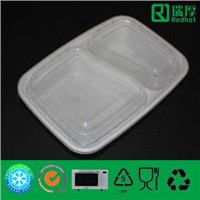 Takeaway Plastic Food Container with Two Compartments (C1000)