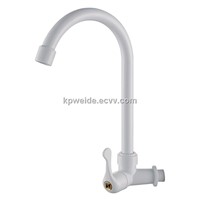2015  Good Quality White Color ABS Single Handl Kitchen Faucet KF-P6003