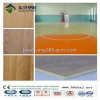 anti-bacterial pvc vinyl flooring roll for basketball