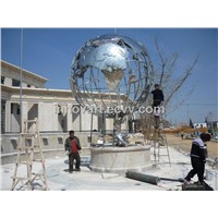 large stainless steel globe
