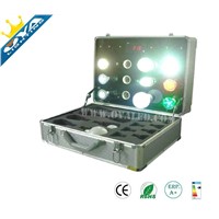 led lighting democase for test lamps with storge multi function protable for travel