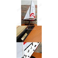 Wooden sailing yacht model Alinghi L76cm