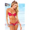 Wholesale Bandeau Strapless Drape Red 2 Pieces Bikini BIS552