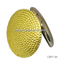 Crystal(Yellow) Round Gold Power Bank with Mirror