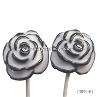 Diamante Rose(White) Stereo Earphones-Earbuds