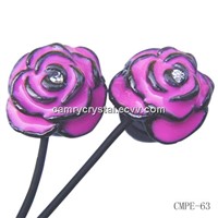 Diamante Rose(pink) Earphones-Earbuds