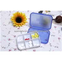 Hot sale 6 cases plastic pill box