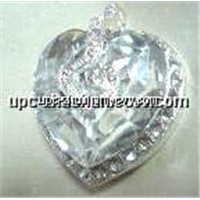 Real Capacity Gold Heart Shaped OEM Diamond USB Flash Drive