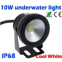 10W 12v underwater Led Light Cool White Waterproof IP68 fountain pool Lamp Black Cover Body