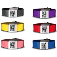 Adjustable Strap Unique QR Code Silicone Bracelet with Stainless Steel Metal