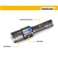 Cree XM-l2 U2 LED Charge Aluminum USB Torch LED Flashlight