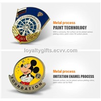 Diseny and ICTI factory custom metal badge promotion printing badge pin