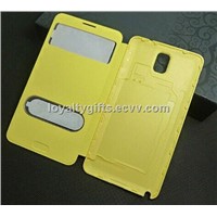 Double View Screen Window Flip Cover Case For Samsung Galaxy Swipe To Accept / Reject Incoming Call