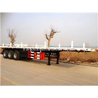 Green 3 Axles Semi Trailer Trucks / Skeleton Container  Transport Trailer Uganda/Ethiopia/Djibouti