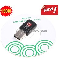 Mini 150M 2.4G USB WiFi Wi-Fi Wireless LAN 802.11 n/g/b Adapter