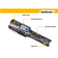 Newest Cree LED USB Flashlight 18650 rechargeable LED flashlight