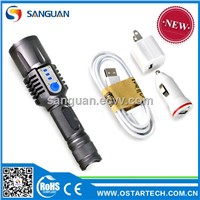 USB Rechargeable Torch Power Bank 1200lm Cree LED Torch