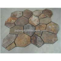natural slate interlocking paving flagstone with mat flooring