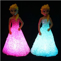 Zk30 New Kids Toys Elsa/ Anna LED Colorful Lights gradient crystal Night Light Led Lamp with battery toy christmas holiday gift