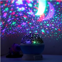 Holigoo Romantic Rotating Spin Night Light Projector Sky Star Moon Master USB Lamp Led Projection For Kids Baby Sleep Lighting