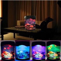 Sale Multicolor LED Light Jellyfish Tank Sea World Swimming Mood Lamp Night Light Aquarium Nightlight Festival Home Decor Light