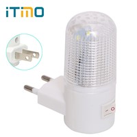 iTimo Energy-efficient LED Night Light 4 LEDs Bedside Lamp 3W Home Lighting Wall Lamp Emergency Light Wall Mounted EU/US Plug
