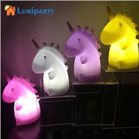 LumiParty Colorful Cute LED Cartoon Night Light Kids&#39; Bedroom Unicorn Light Home Decoration Wall Lamp Christmas Halloween Gift